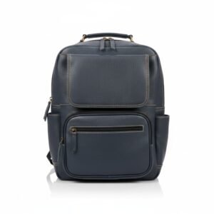 Classic Leather Backpack with Multiple Compartments